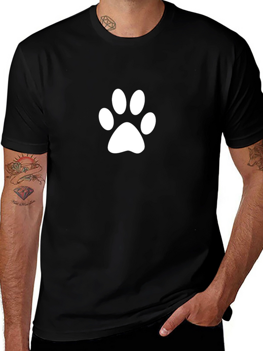 Paw Print Black T-Shirt - Casual Style