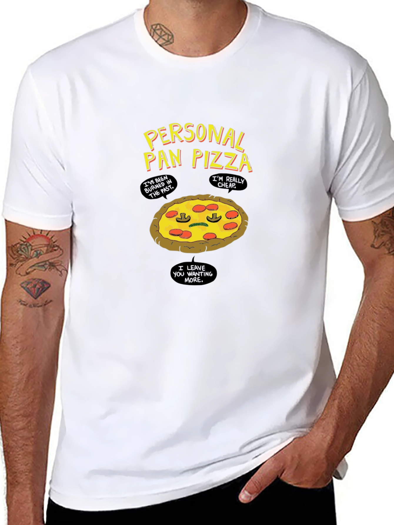 Personal Pan Pizza Graphic Tee - Funny Food Shirt