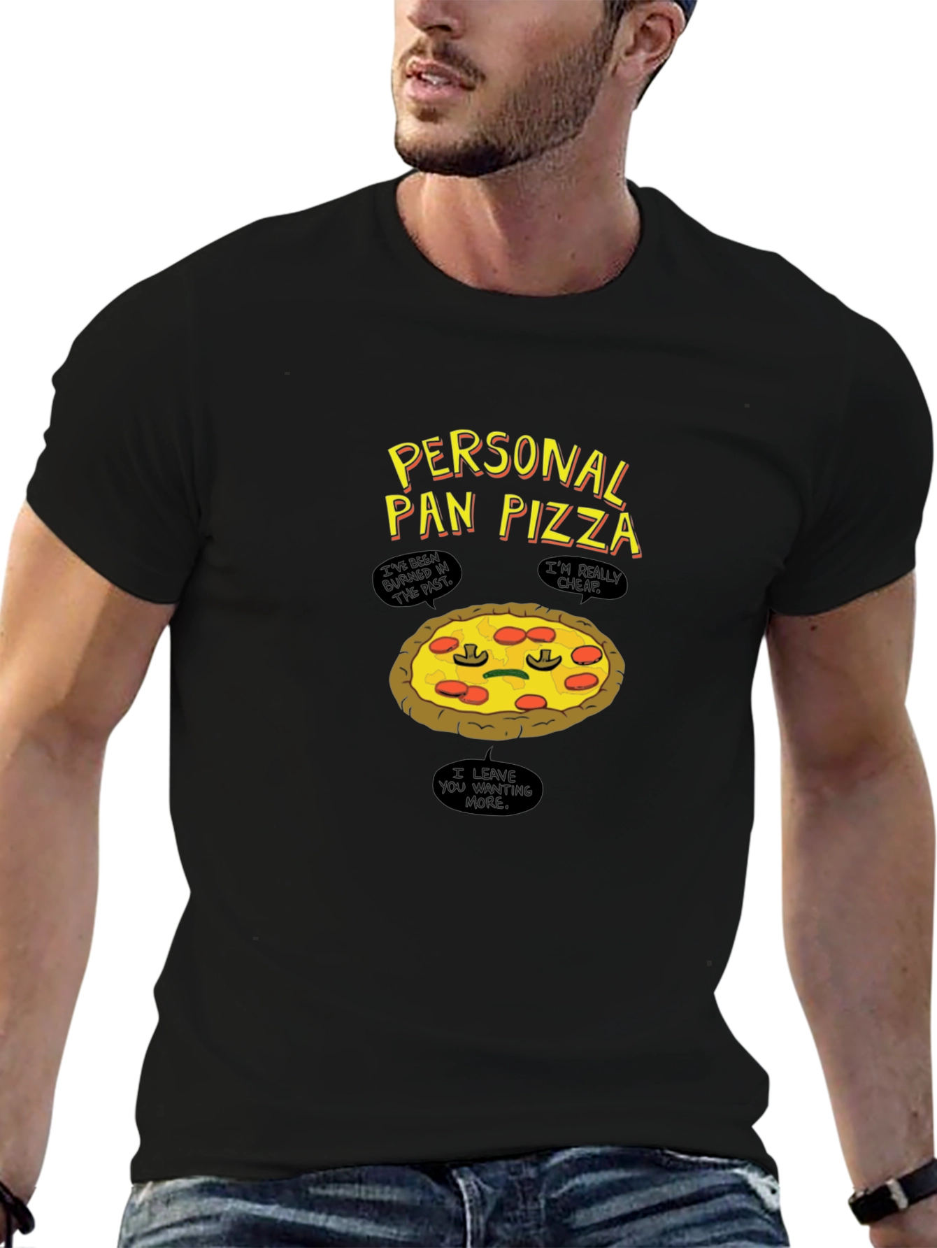 Personal Pan Pizza Graphic Tee - Funny Food Shirt