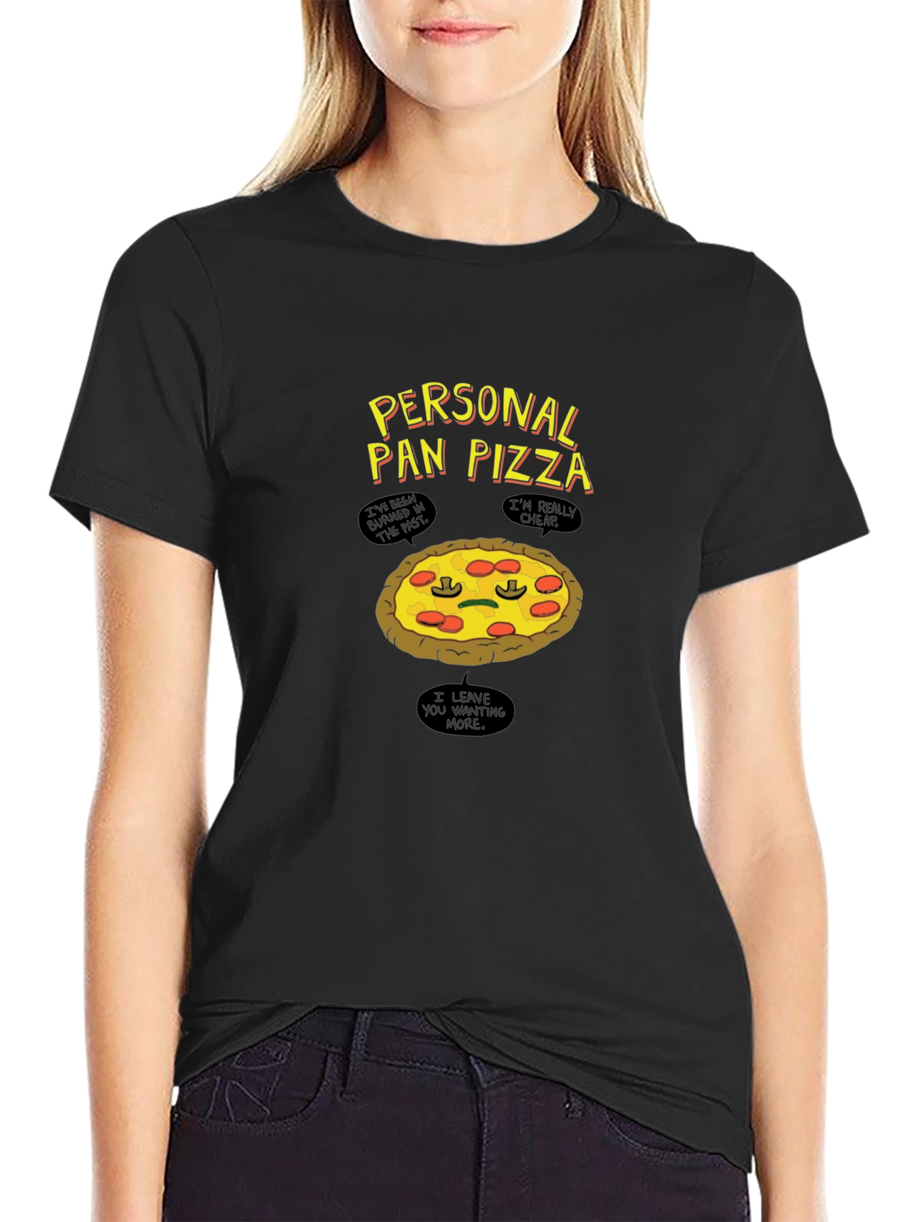 Personal Pan Pizza Graphic Tee - Funny Food Shirt