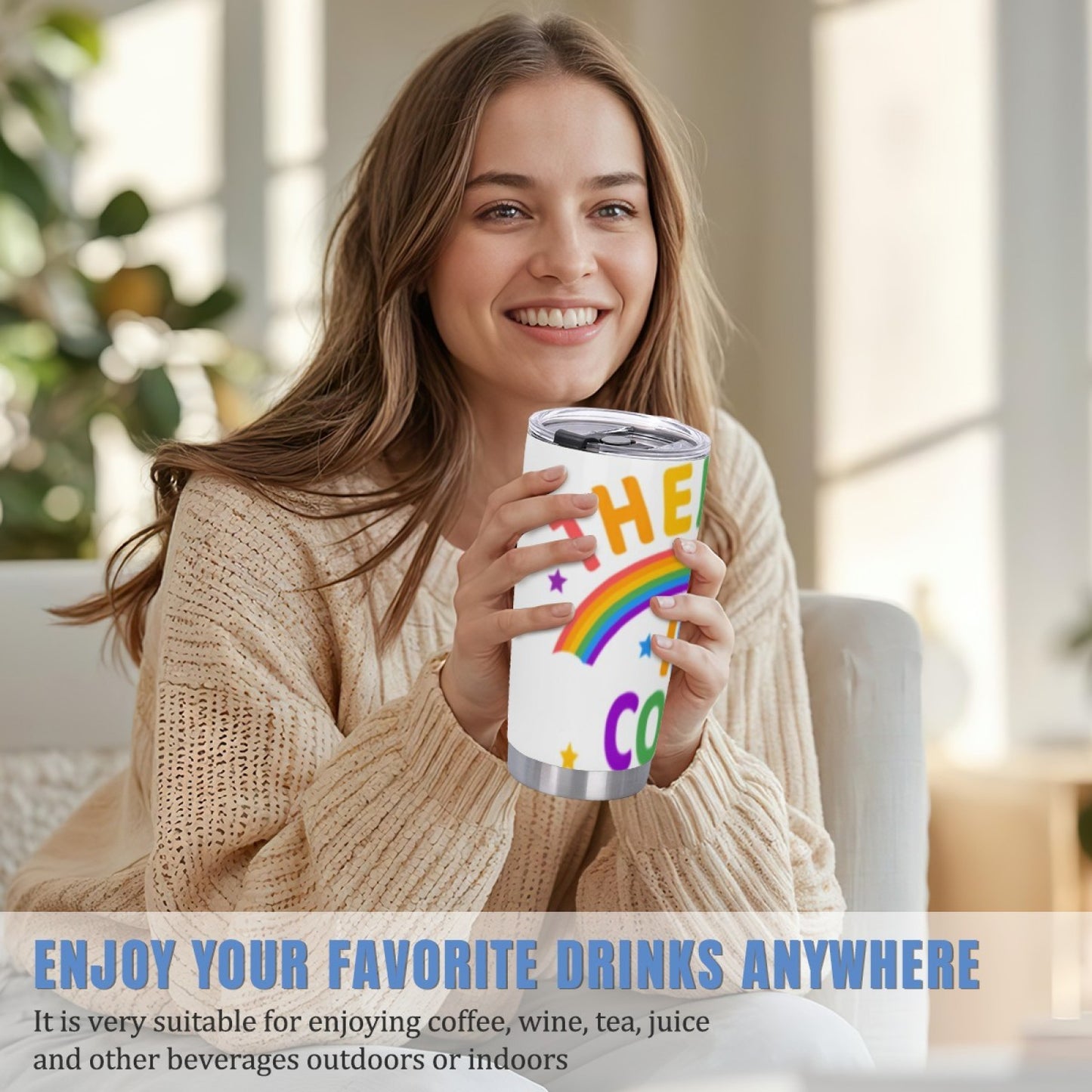 Insulated Beverage Tumbler - Stainless Steel Graphic Design Travel Cup