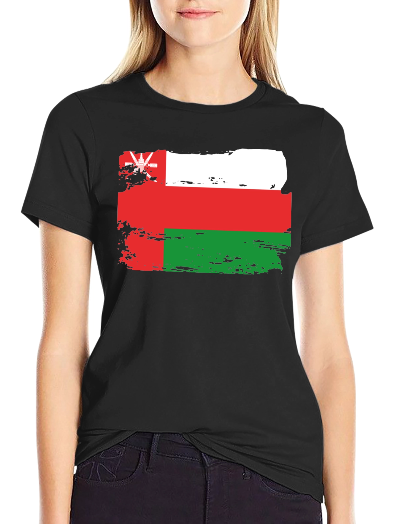 Oman Flag T-Shirt: Distressed Style Tee