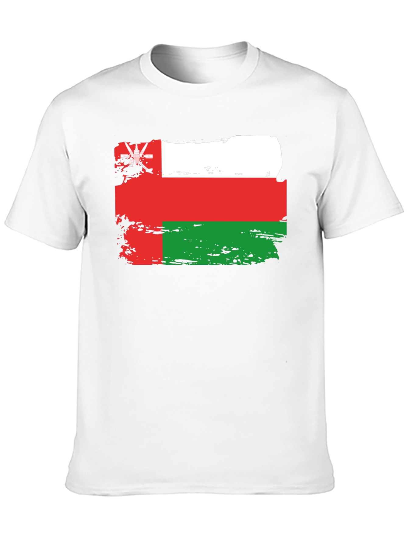 Oman Flag T-Shirt: Distressed Style Tee