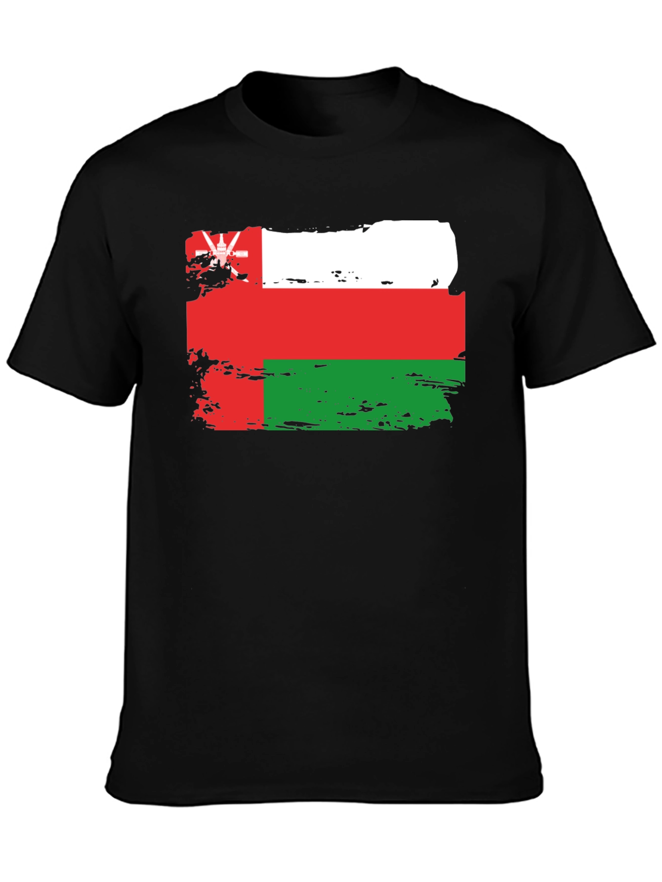 Oman Flag T-Shirt: Distressed Style Tee