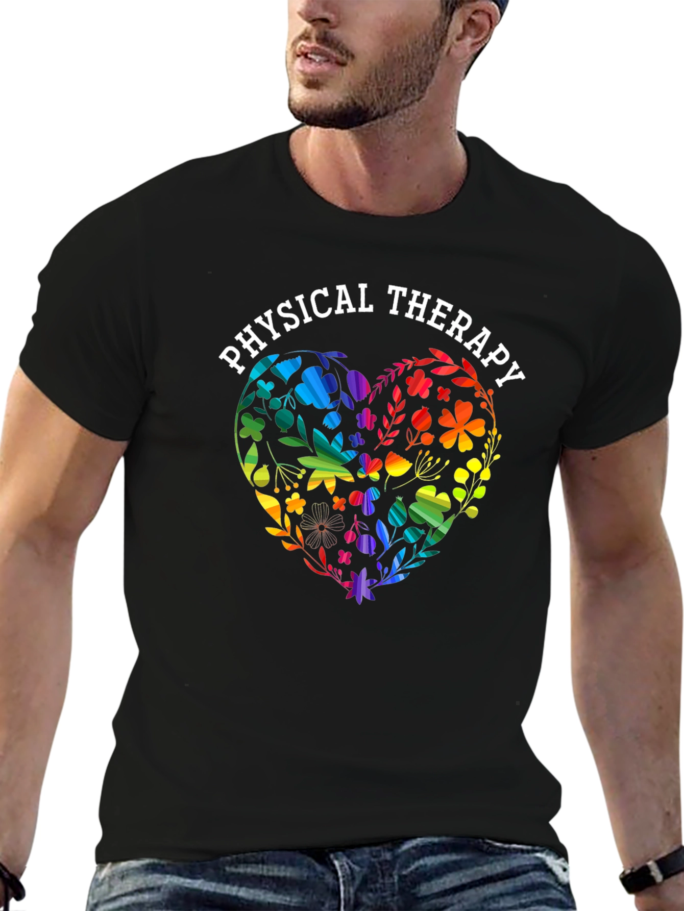 Physical Therapy Heart Floral T-Shirt