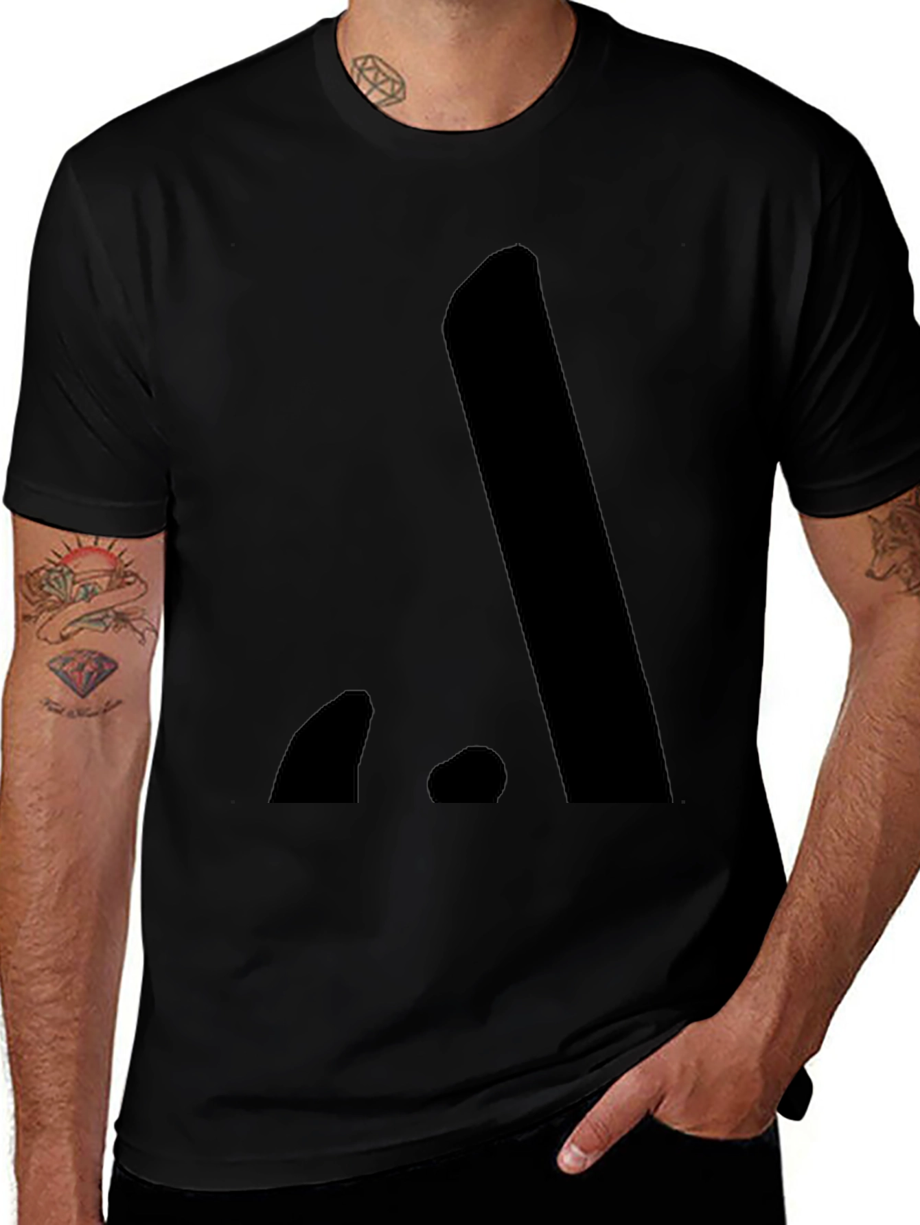 Minimalist Black Cotton Graphic Tee