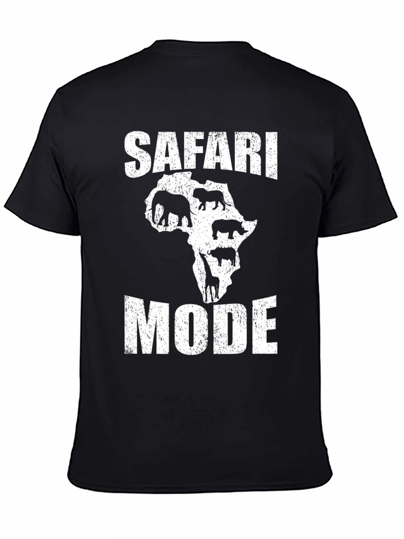 Safari Mode Graphic T-Shirt - Black Cotton Tee