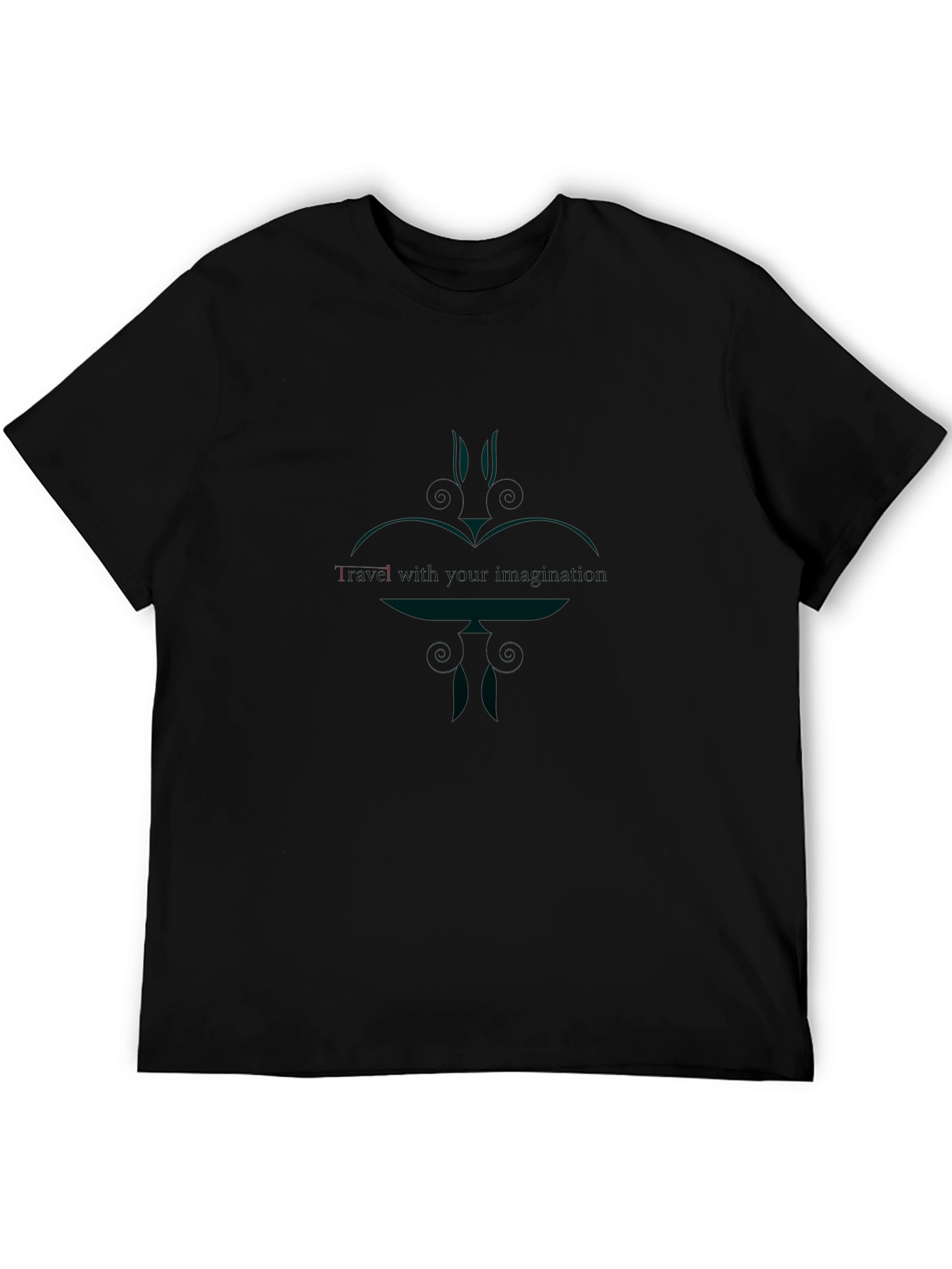 Black Graphic Tee - Travel With Your Imagination