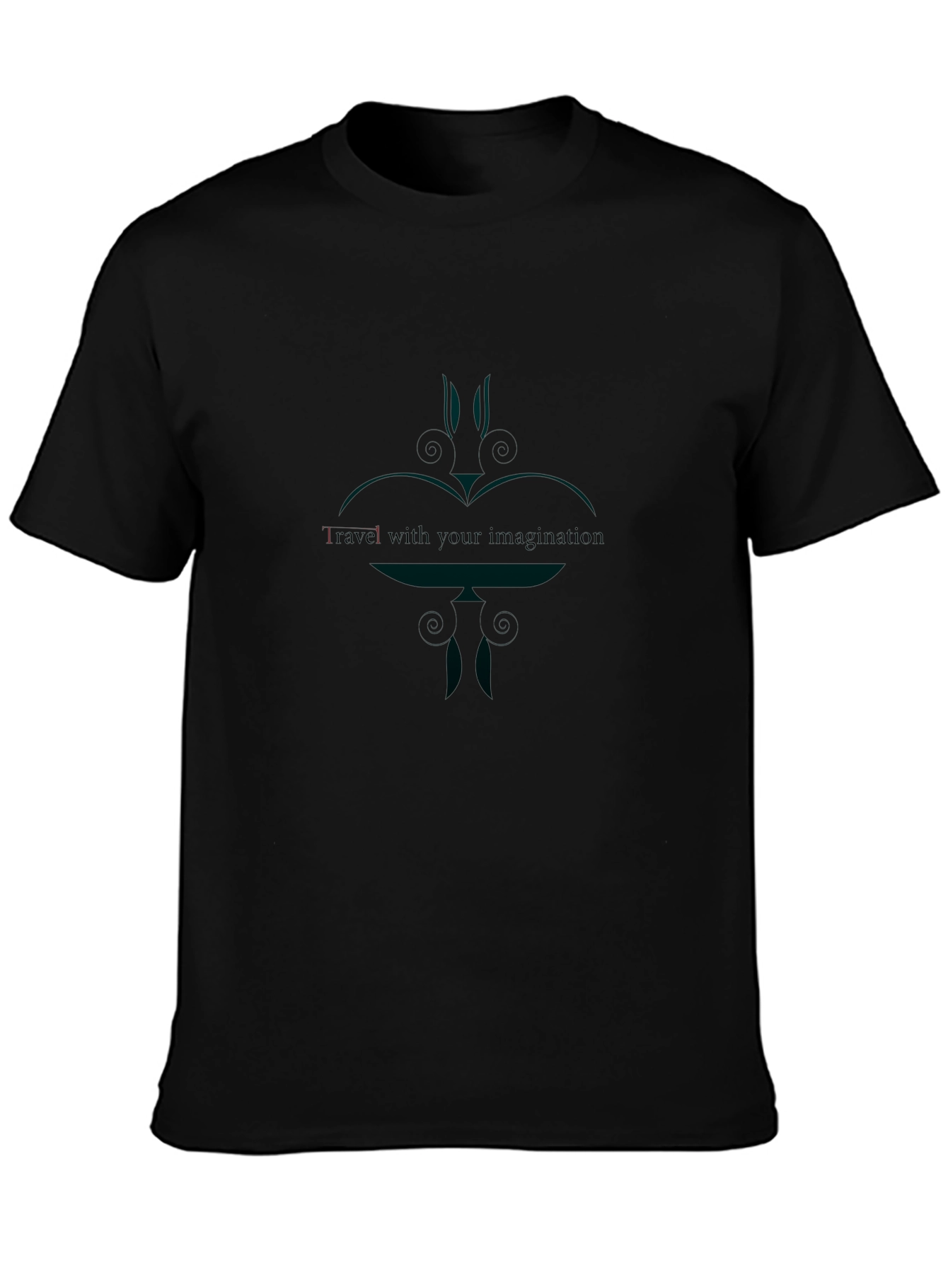 Black Graphic Tee - Travel With Your Imagination