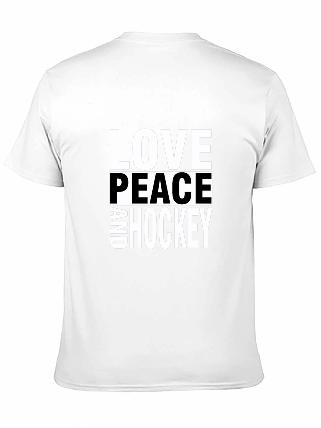 Love Peace and Hockey Black T-Shirt