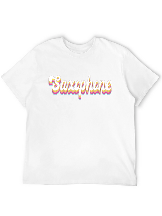 Saxophone Retro Graphic Tee - Black T-Shirt
