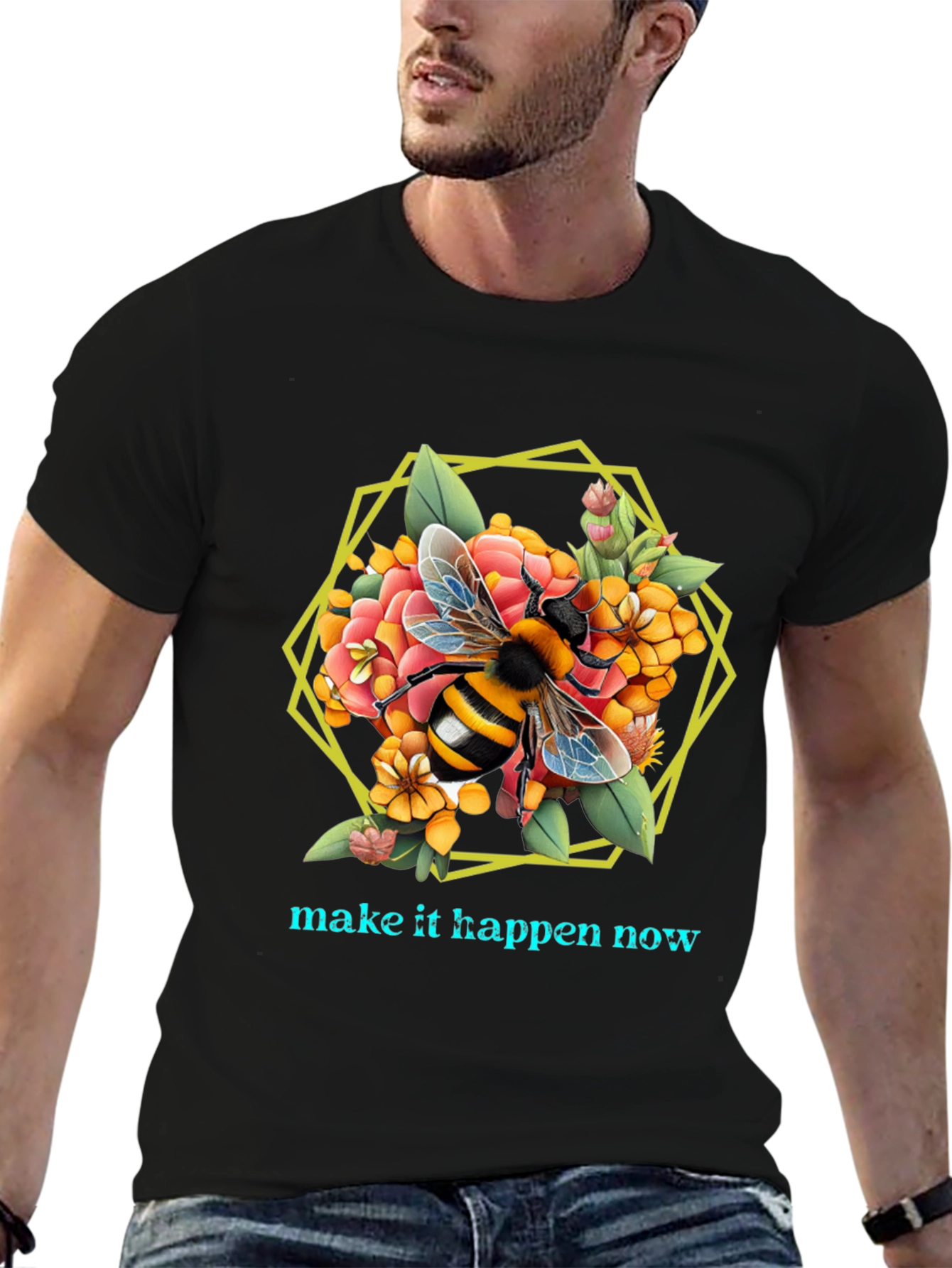 Bee Floral Graphic T-Shirt