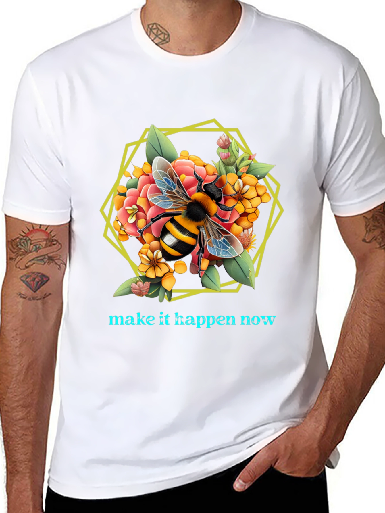 Bee Floral Graphic T-Shirt