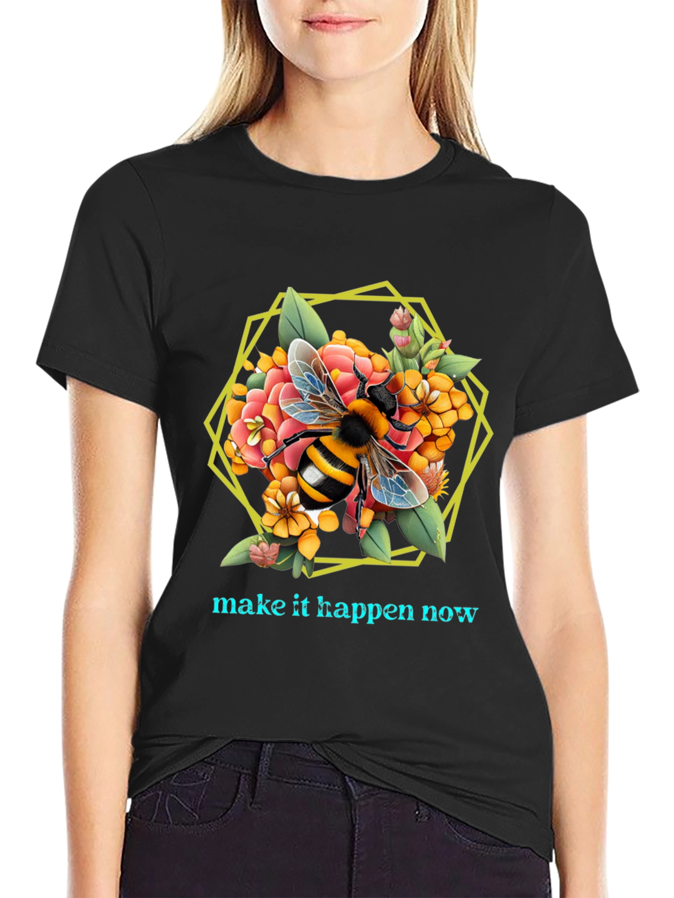Bee Floral Graphic T-Shirt