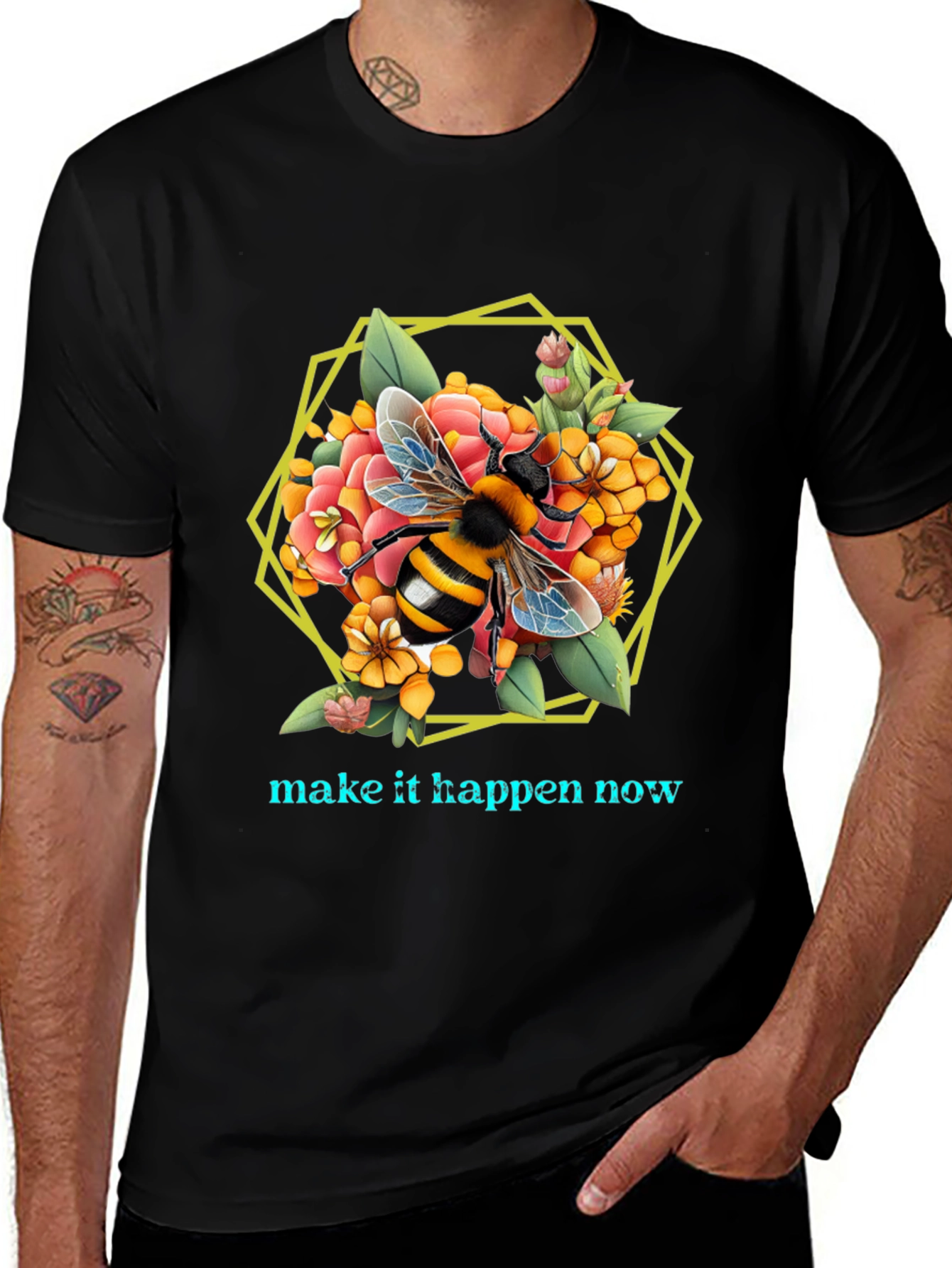 Bee Floral Graphic T-Shirt
