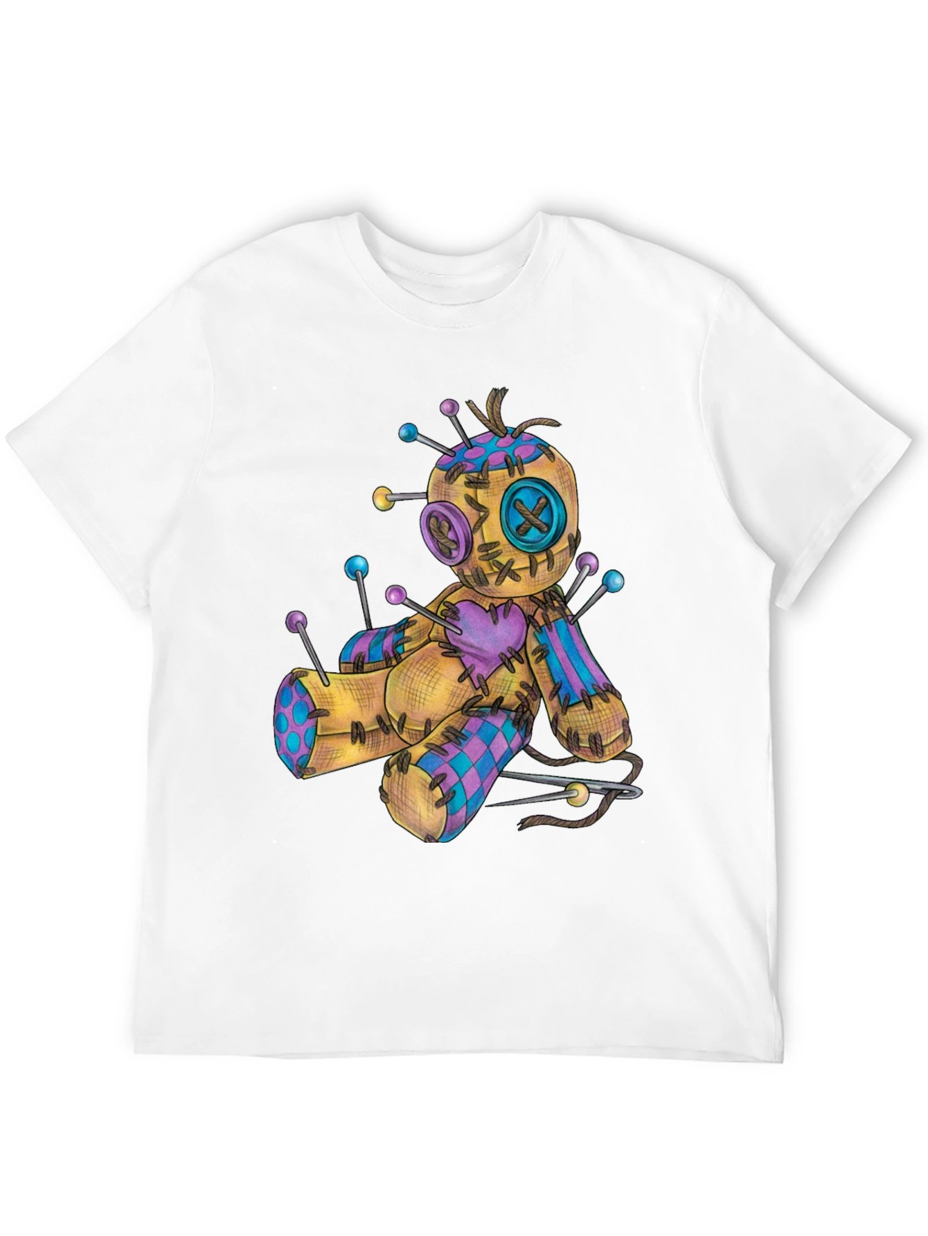 Voodoo Doll Graphic Tee - Black Cotton Shirt
