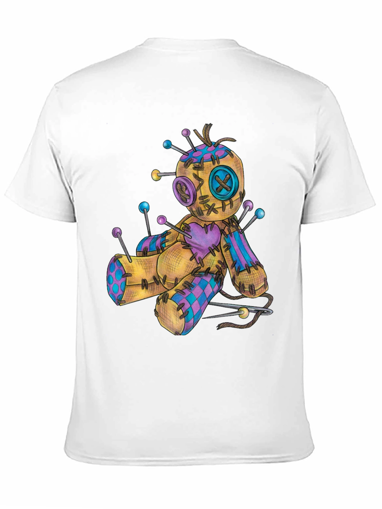 Voodoo Doll Graphic Tee - Black Cotton Shirt