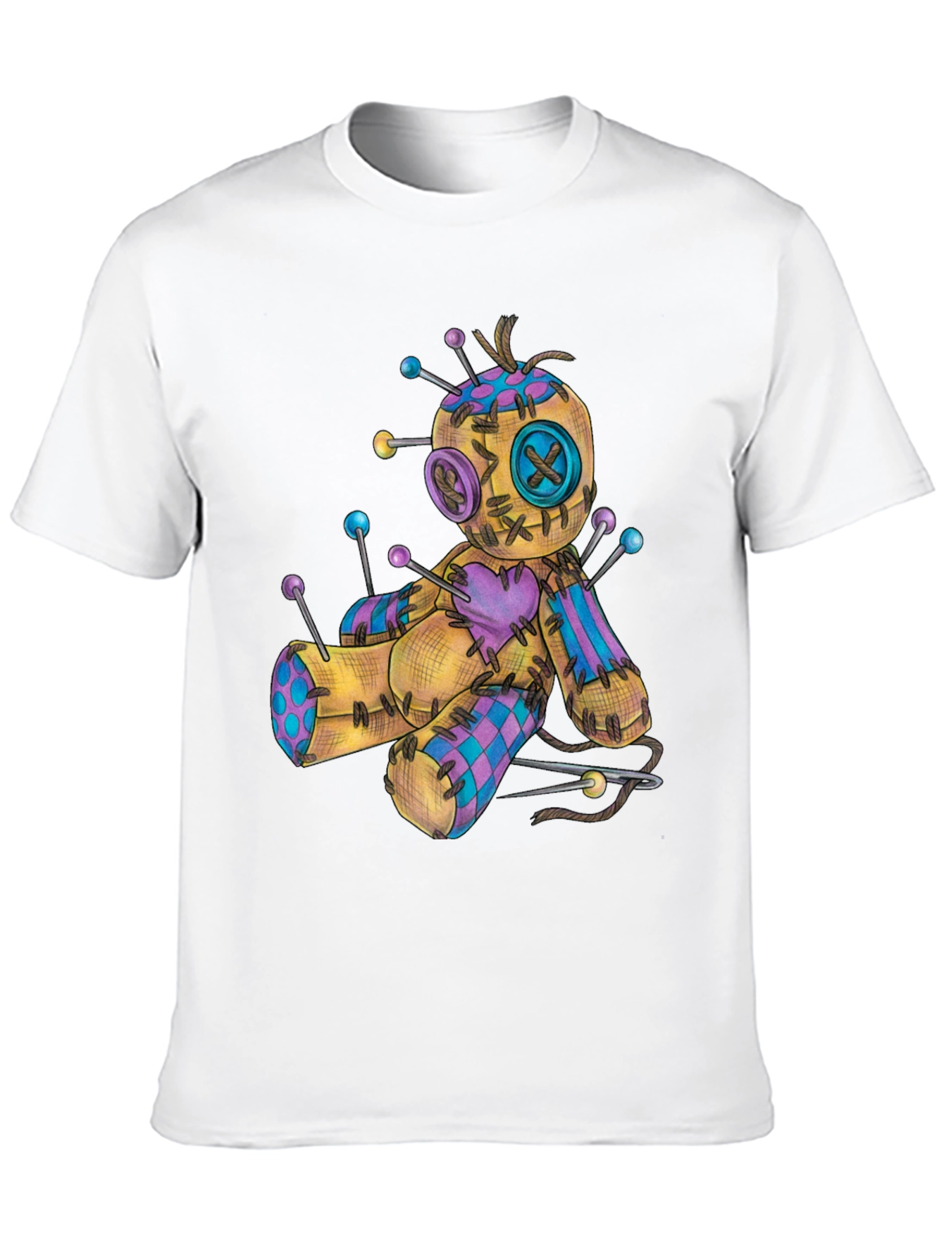 Voodoo Doll Graphic Tee - Black Cotton Shirt