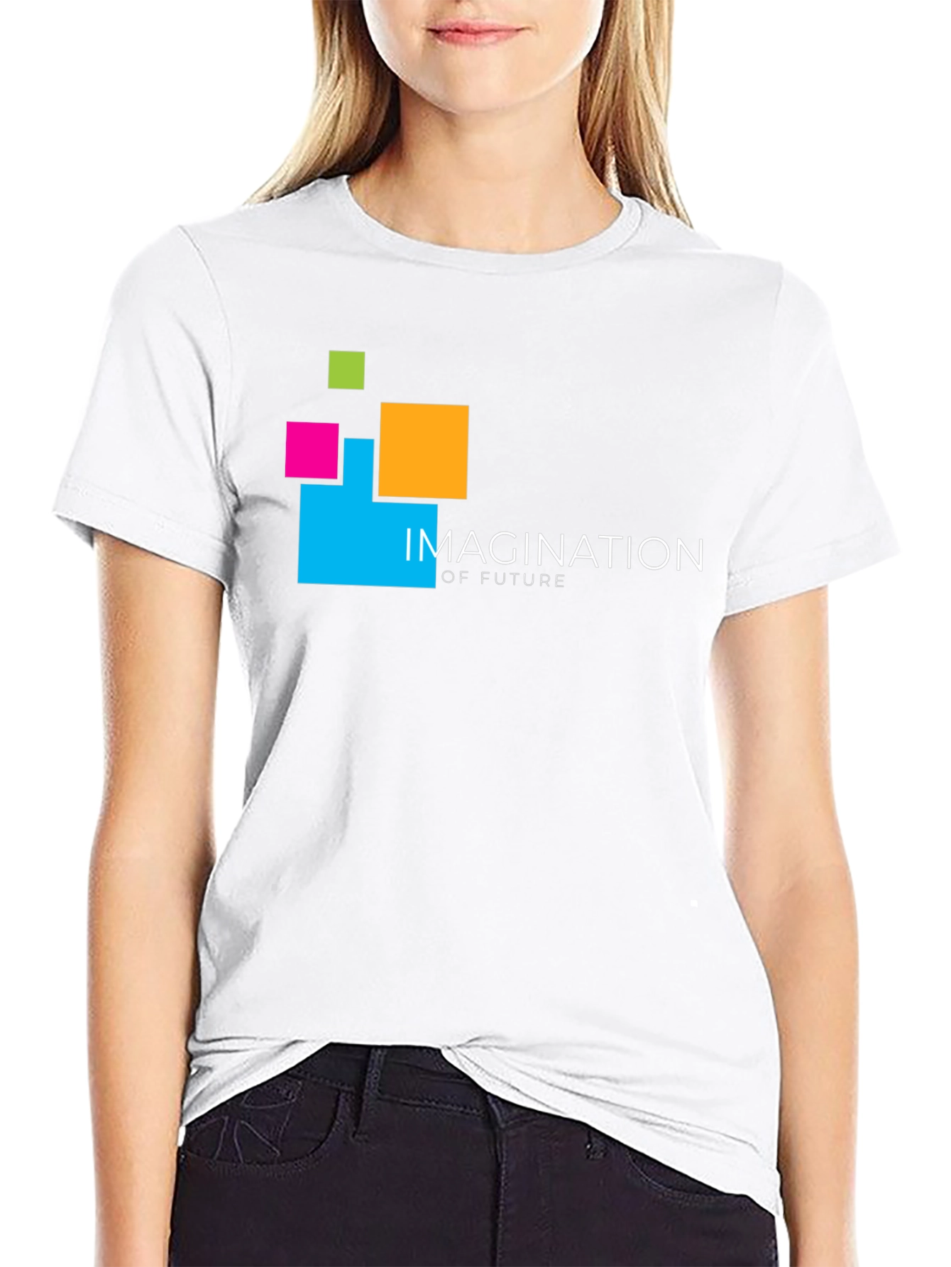 Imagination of Future Black Graphic T-Shirt