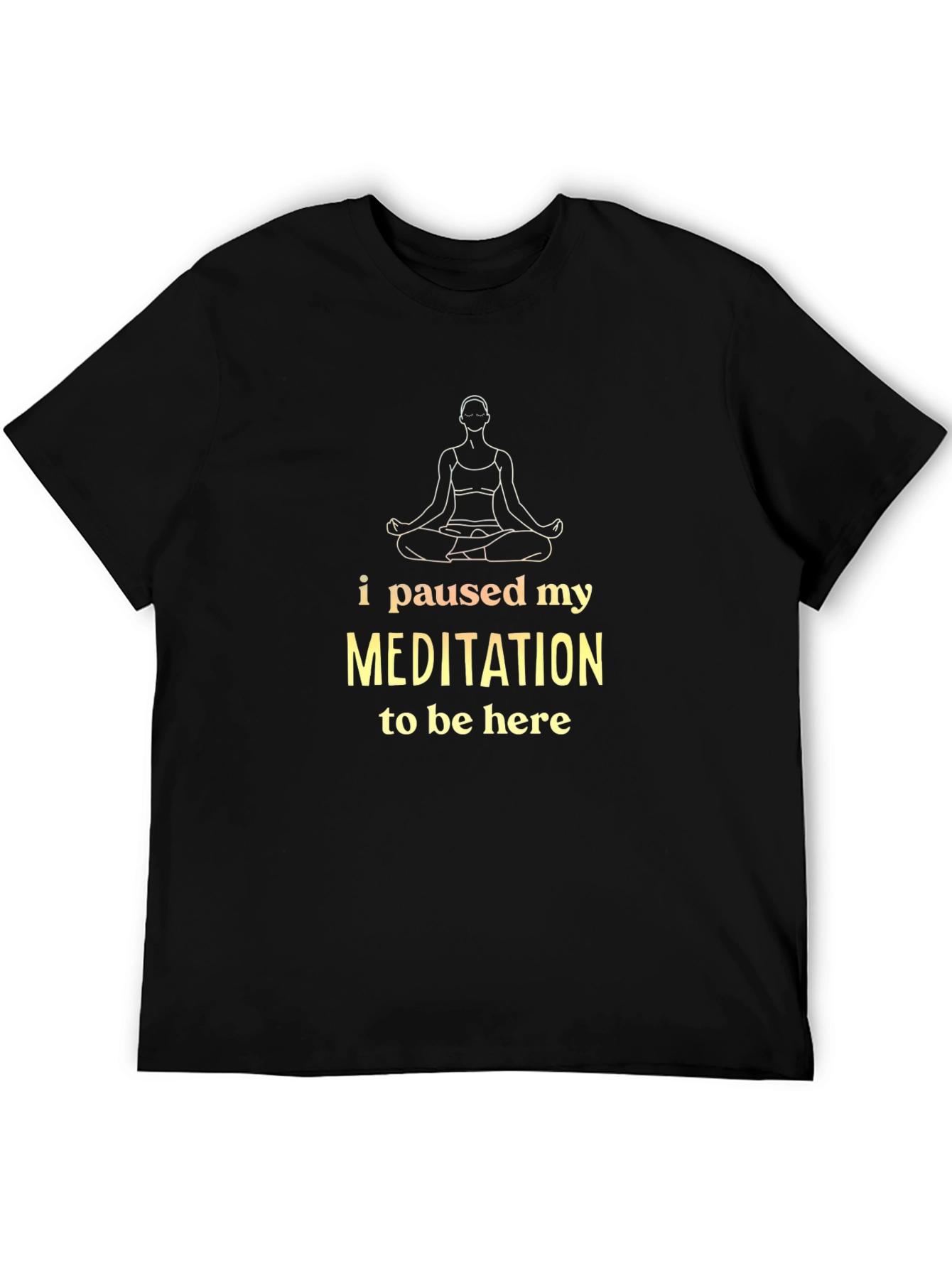 Meditation Pause Black T-Shirt