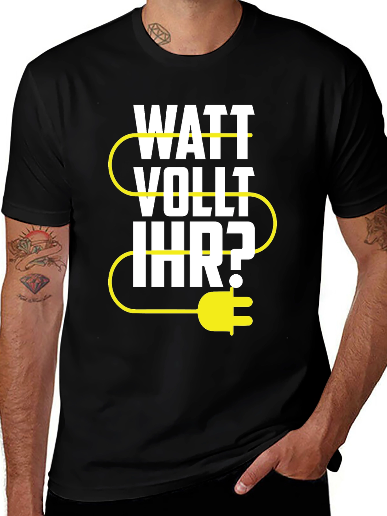Watt Vollt Ihr? Funny Electrical Pun T-Shirt