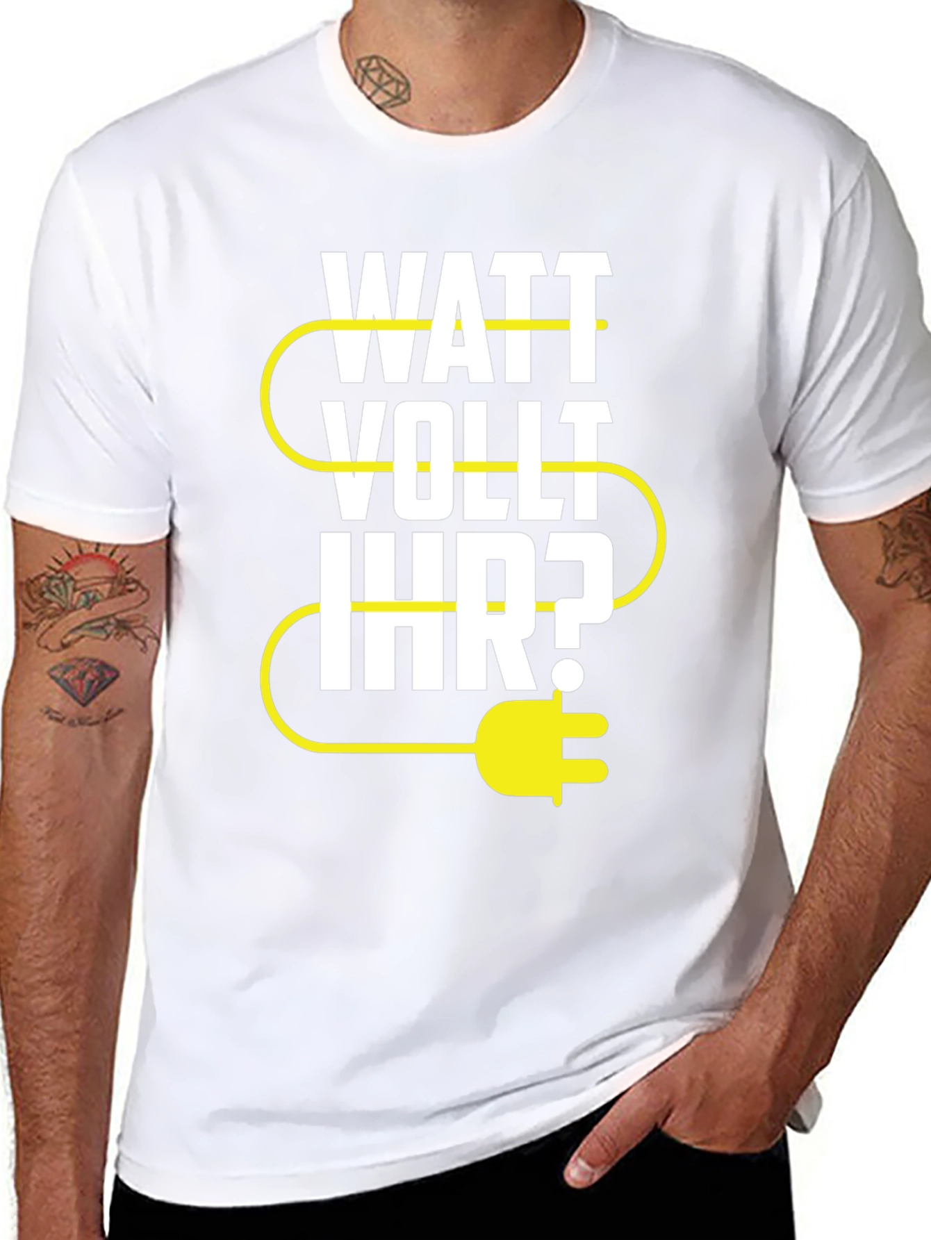 Watt Vollt Ihr? Funny Electrical Pun T-Shirt