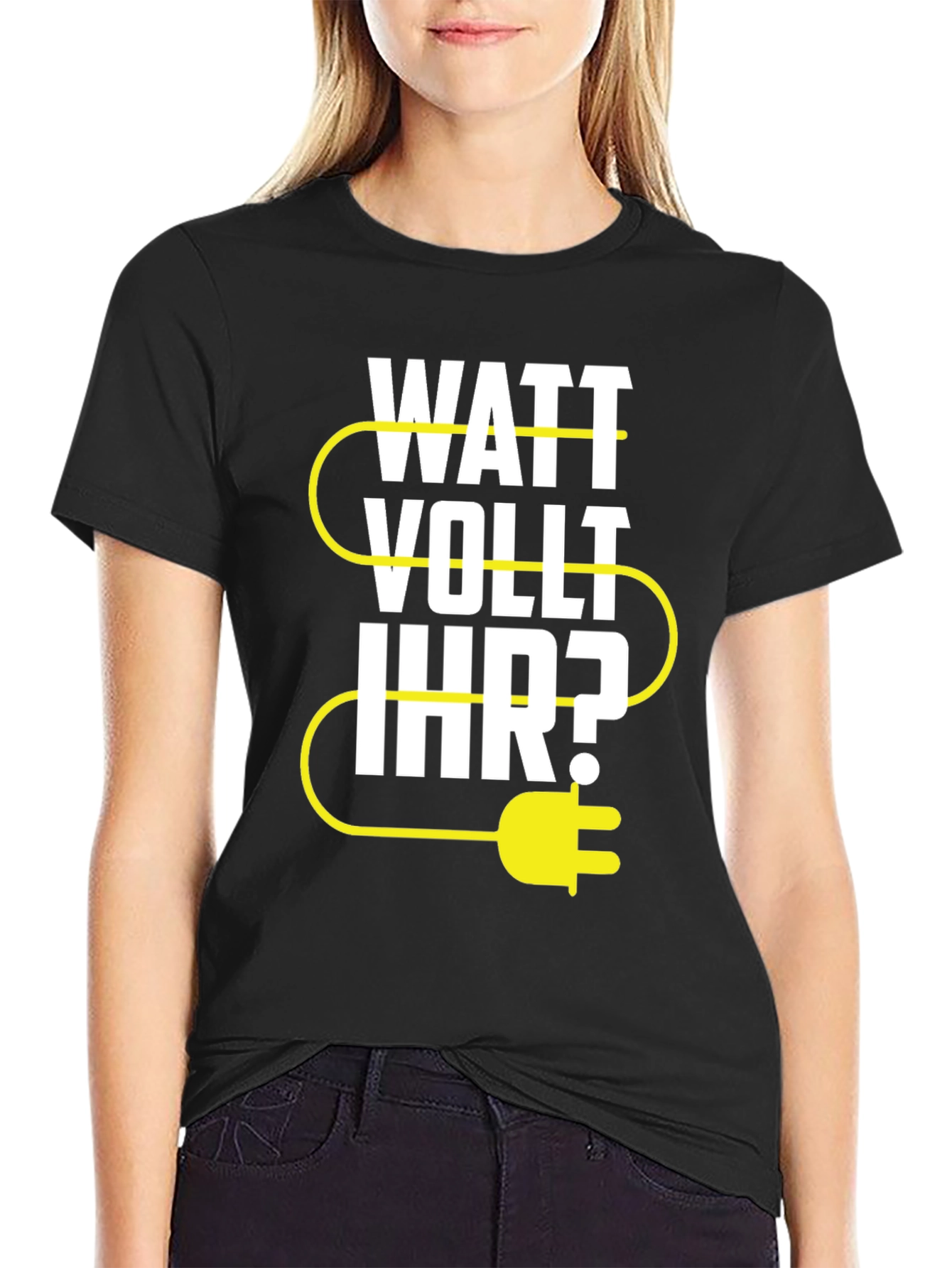 Watt Vollt Ihr? Funny Electrical Pun T-Shirt