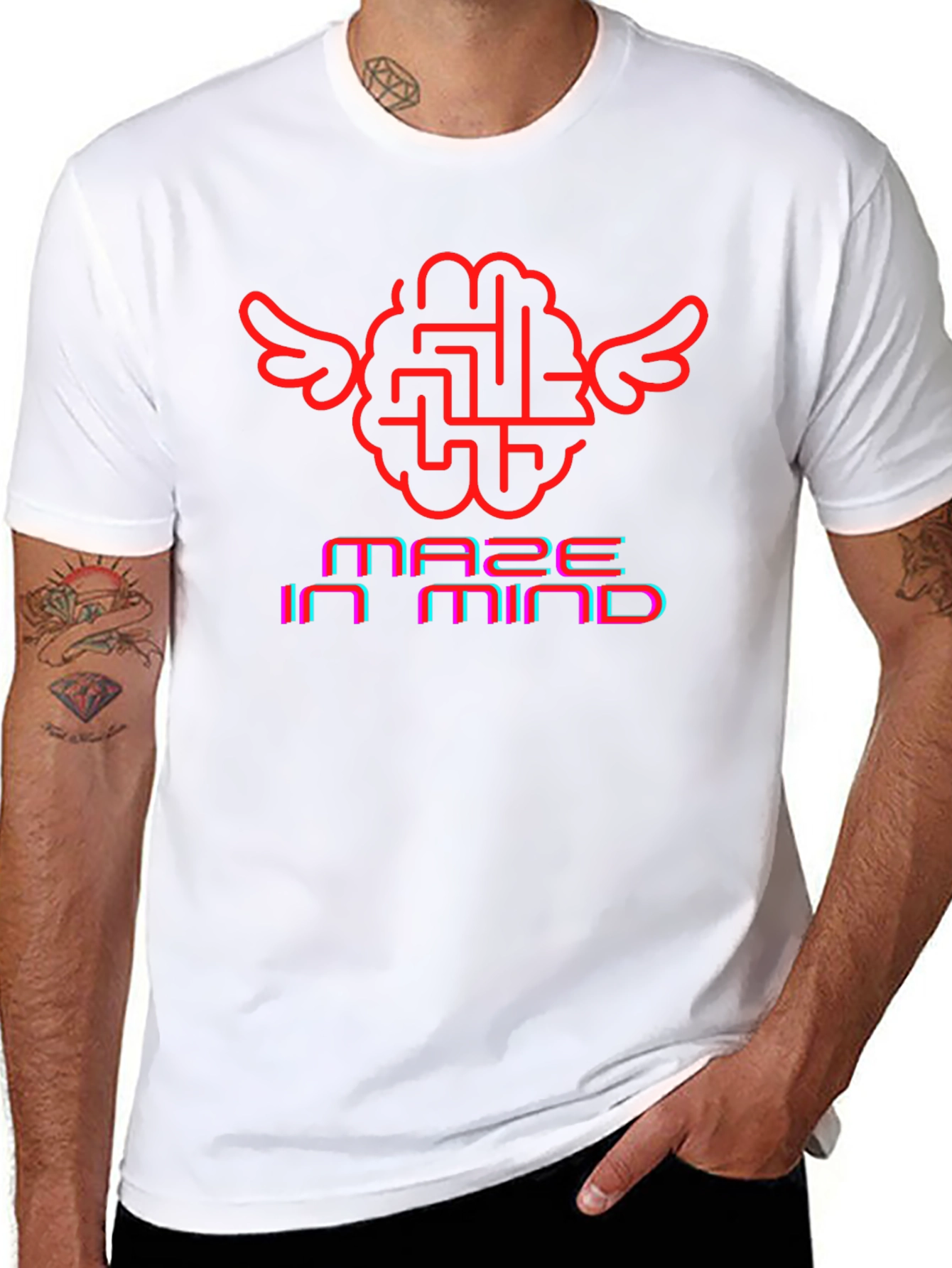 Maze in Mind Graphic T-Shirt - Brain Wings