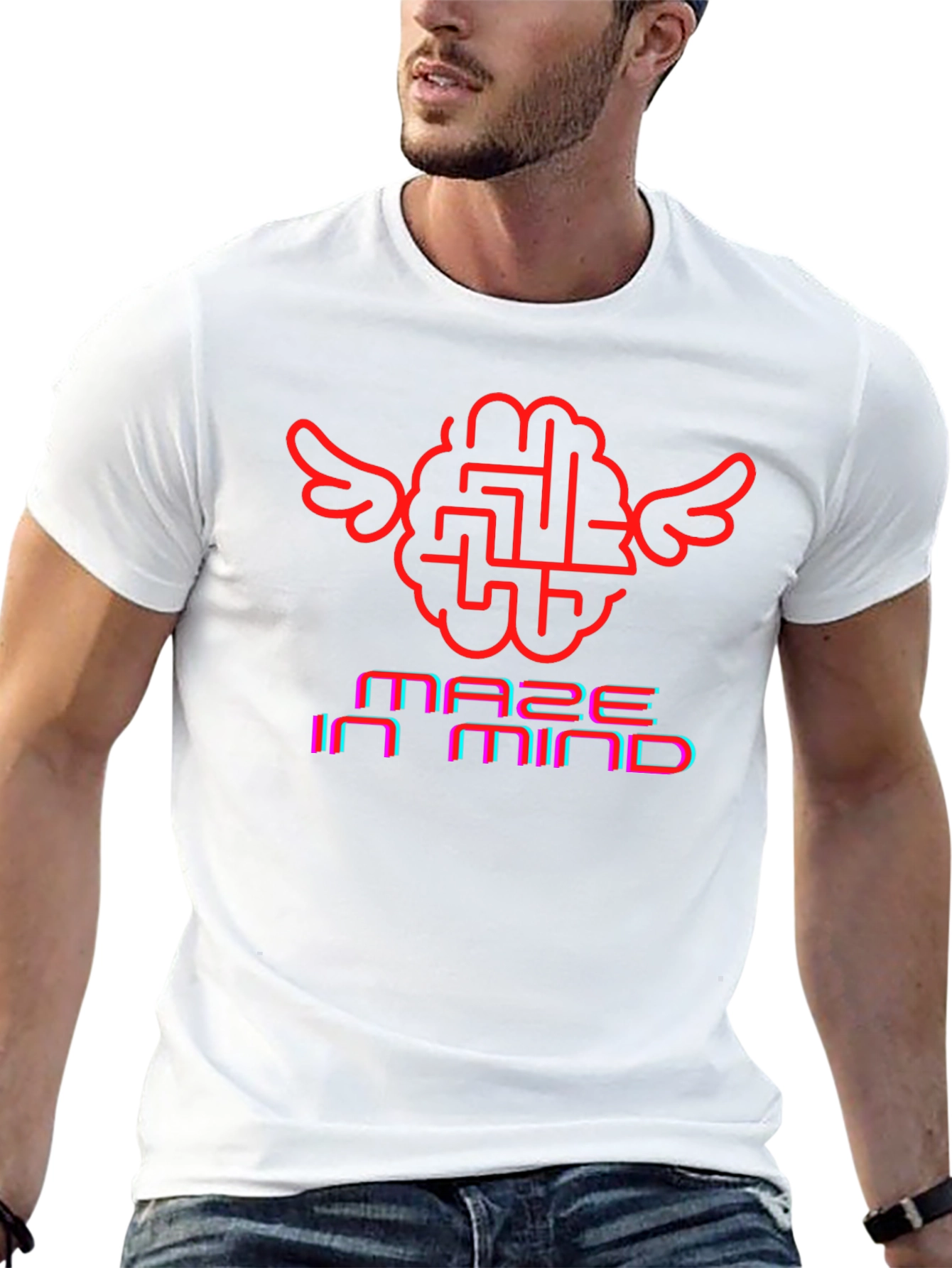 Maze in Mind Graphic T-Shirt - Brain Wings