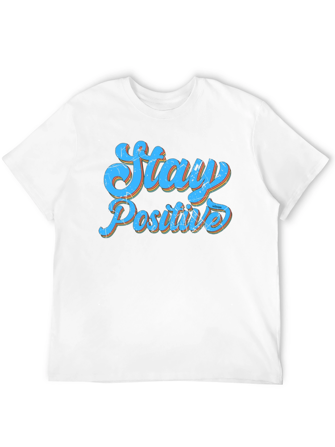 Stay Positive Graphic Print Black T-Shirt