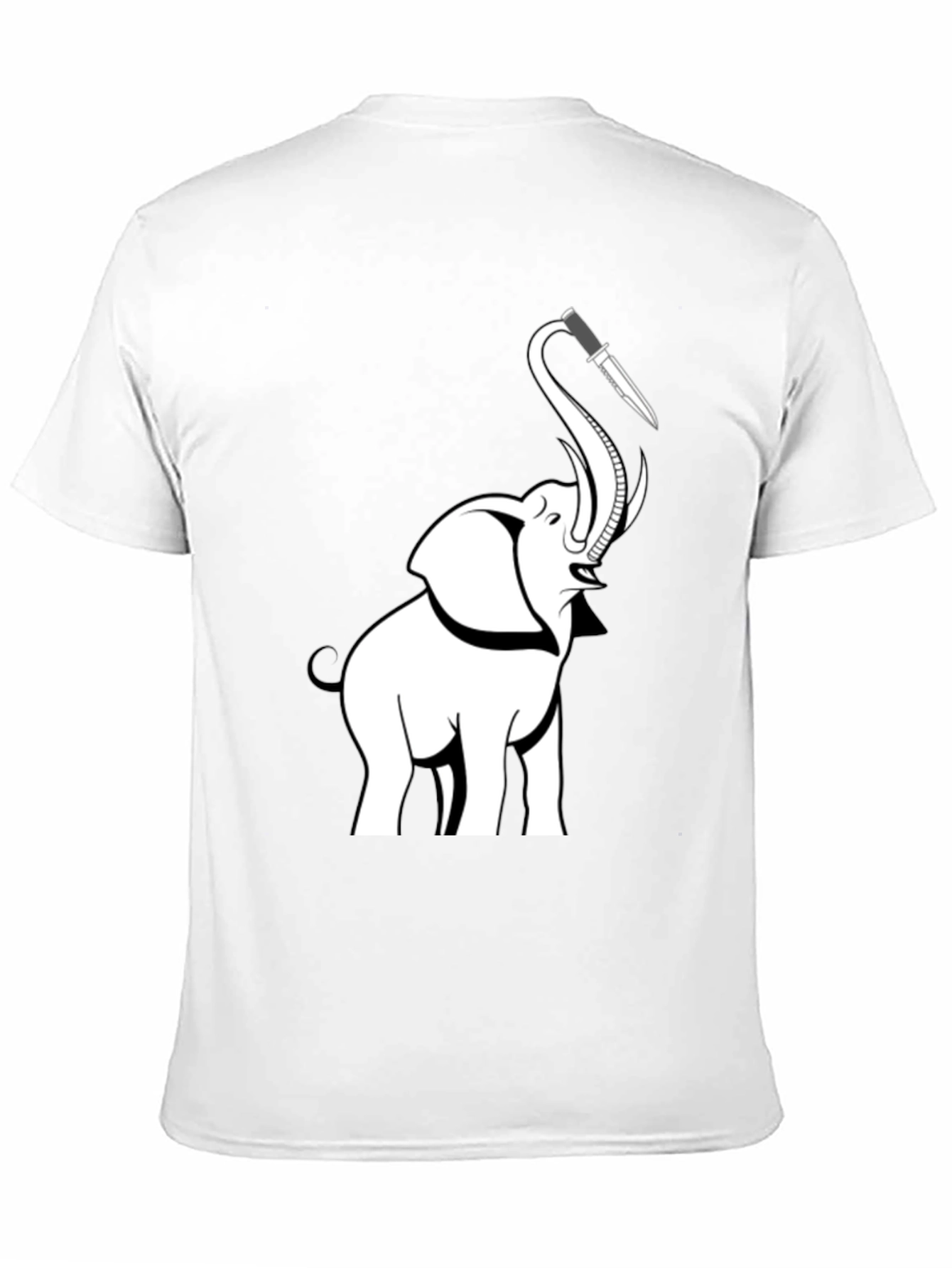 Elephant Knife Graphic T-Shirt - Black