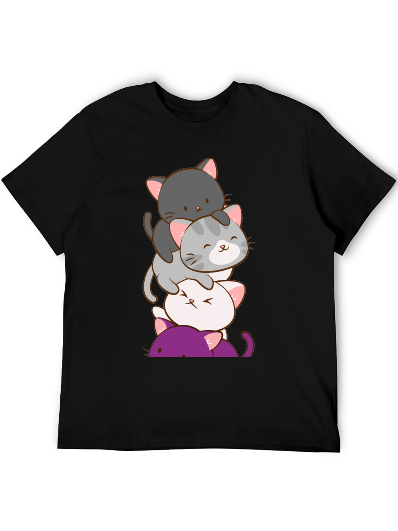 Stack of Cute Cats Graphic T-Shirt