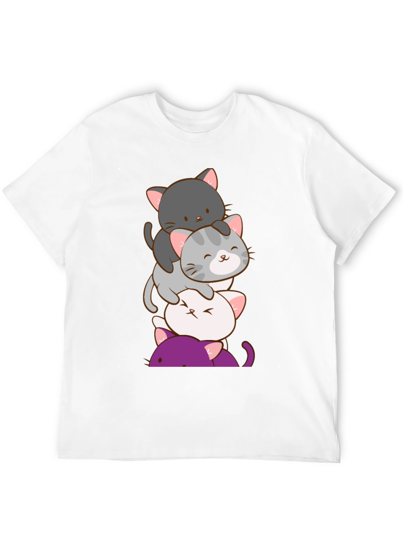 Stack of Cute Cats Graphic T-Shirt