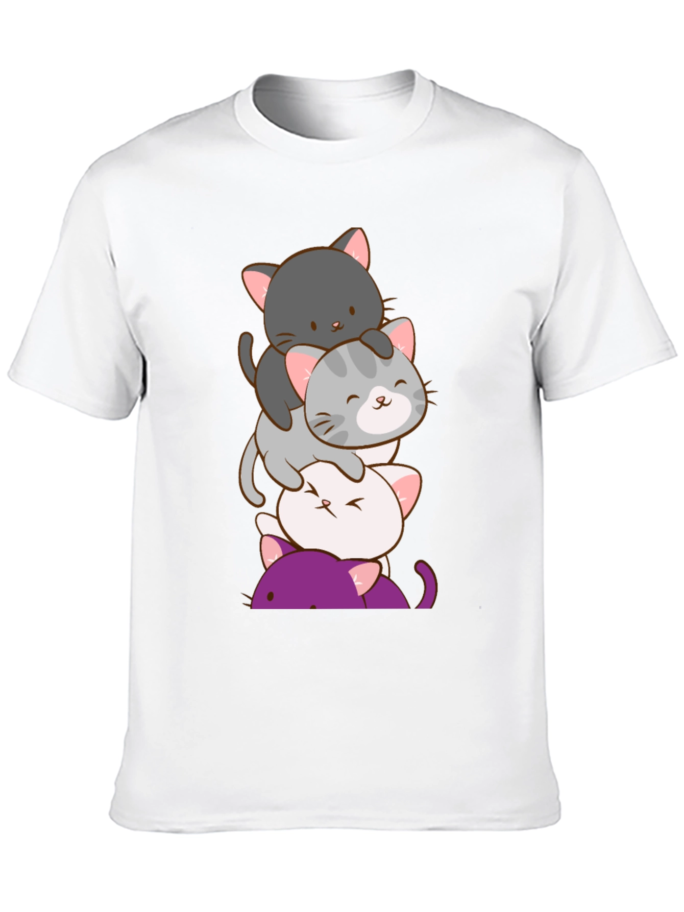 Stack of Cute Cats Graphic T-Shirt