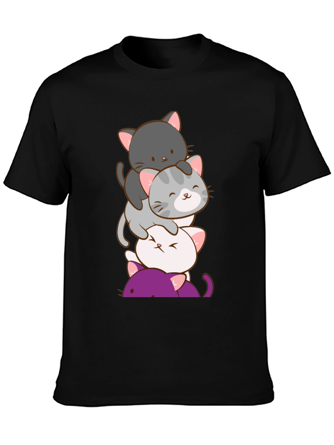 Stack of Cute Cats Graphic T-Shirt