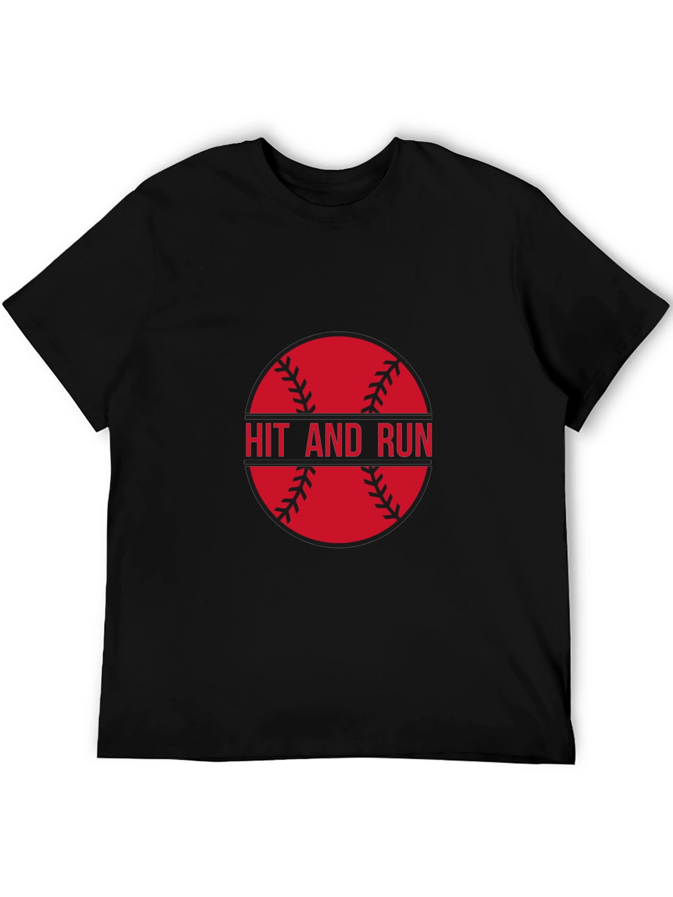 Hit and Run Baseball Graphic Tee - Black