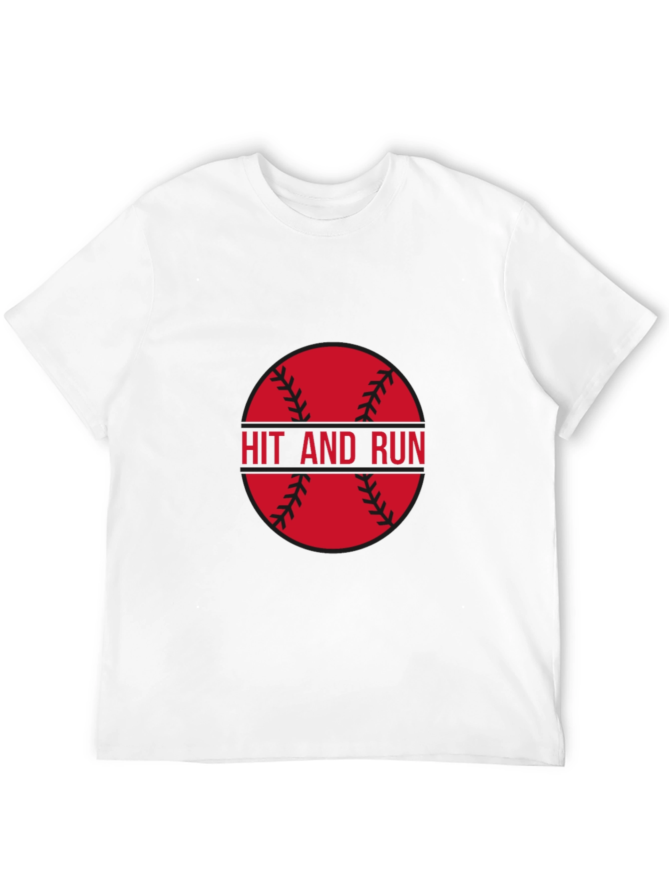 Hit and Run Baseball Graphic Tee - Black
