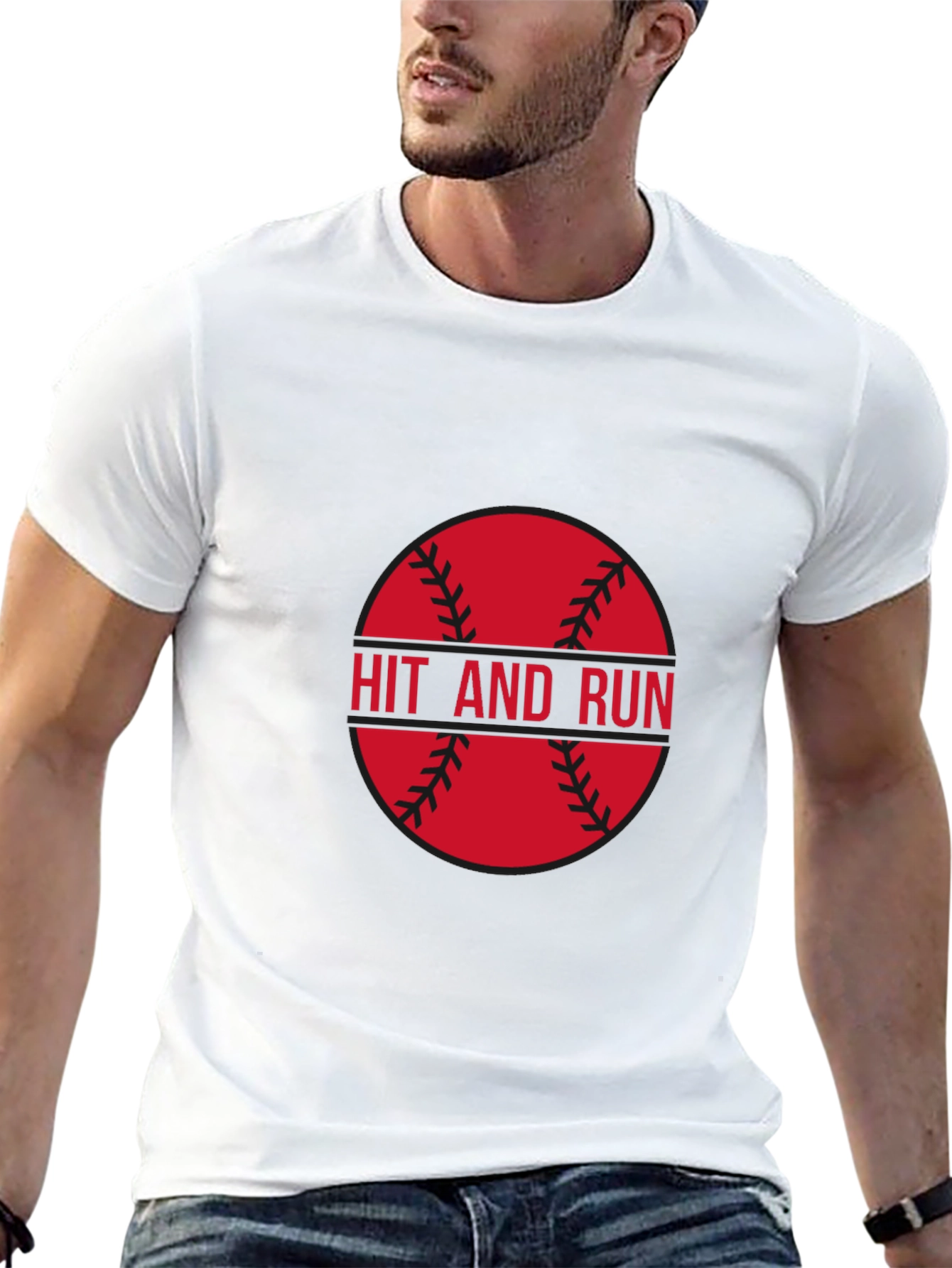 Hit and Run Baseball Graphic Tee - Black