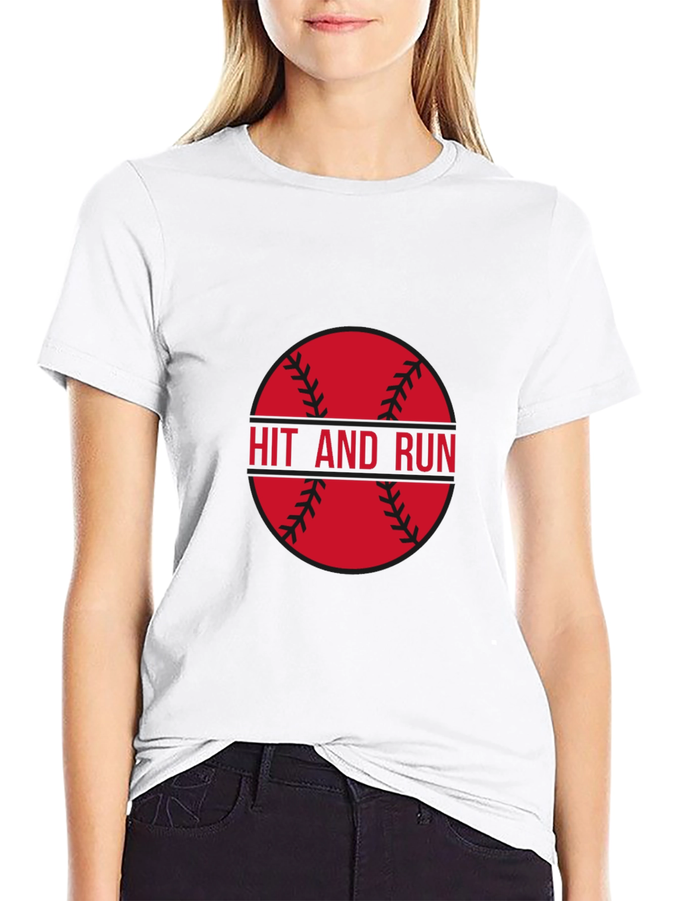 Hit and Run Baseball Graphic Tee - Black