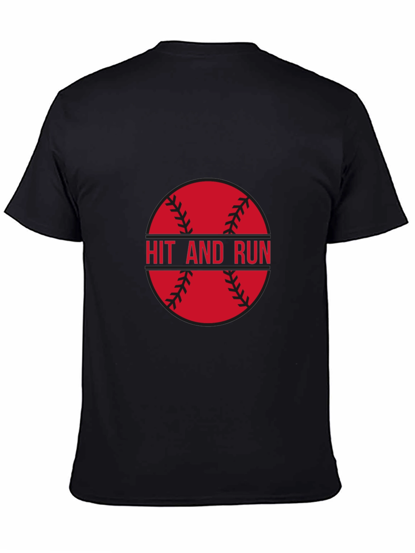 Hit and Run Baseball Graphic Tee - Black
