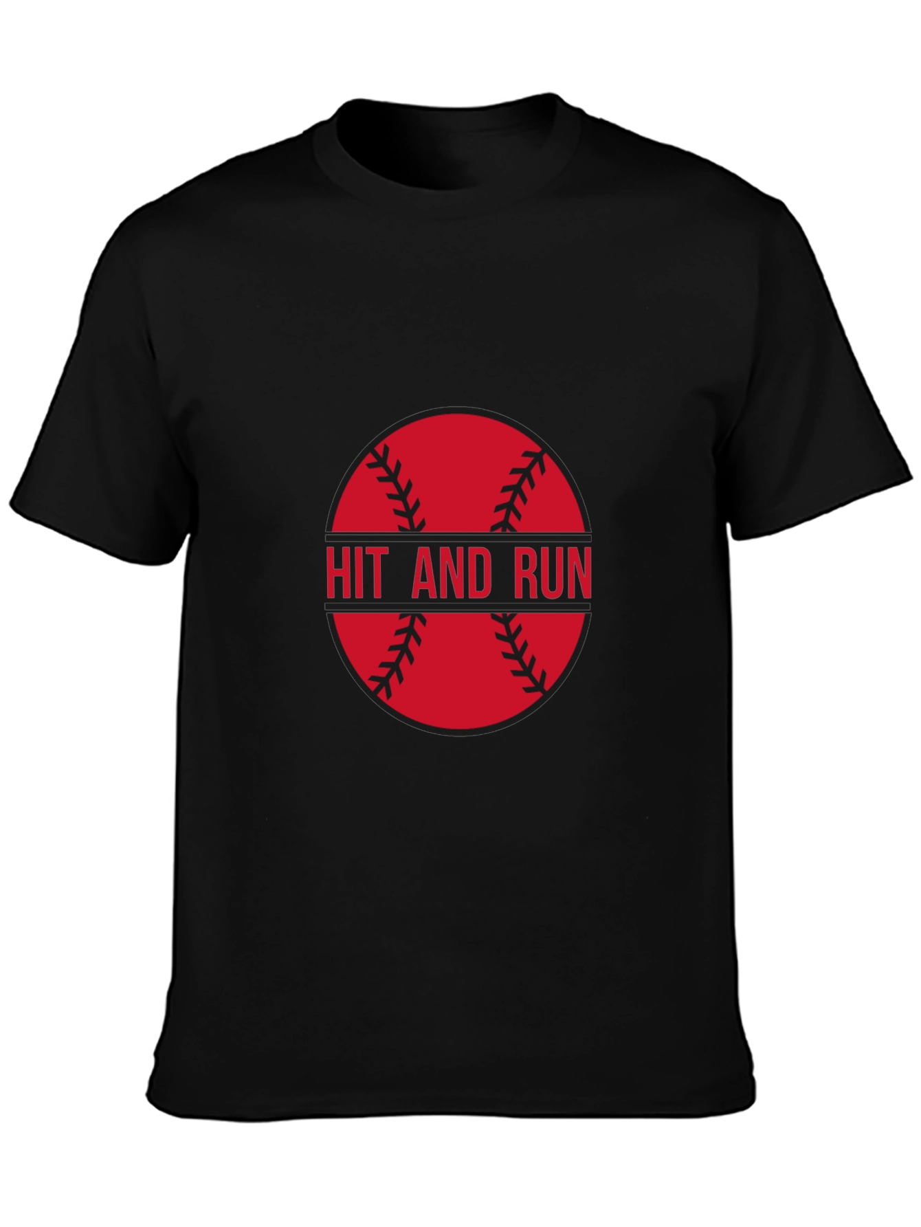 Hit and Run Baseball Graphic Tee - Black