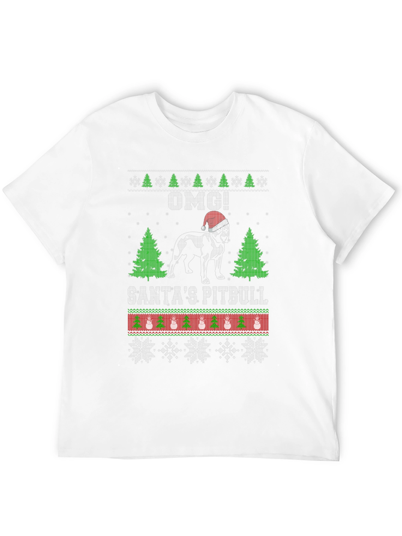 Santas Pitbull Ugly Christmas Sweater T-Shirt