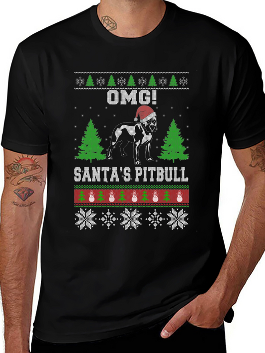 Santas Pitbull Ugly Christmas Sweater T-Shirt