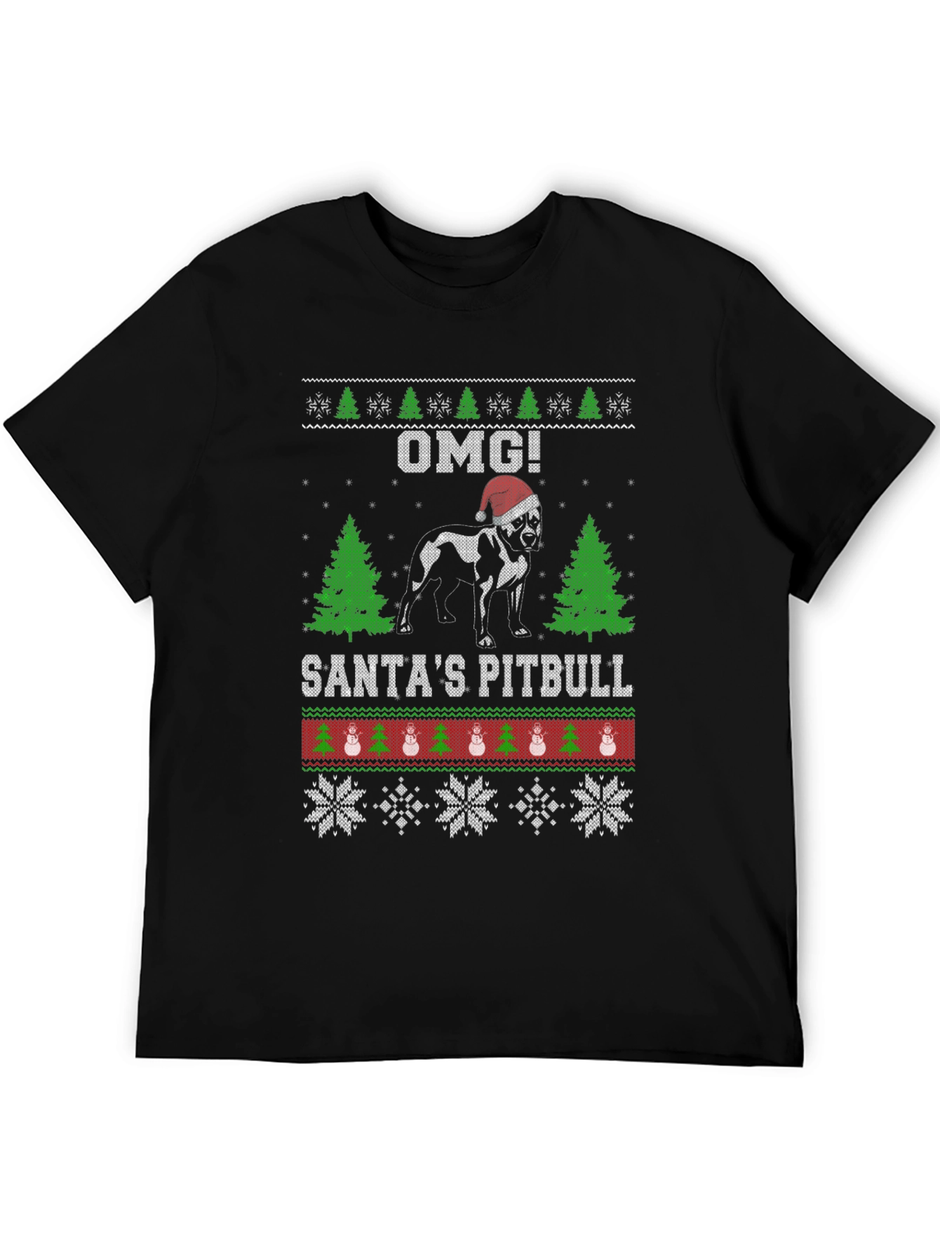 Santas Pitbull Ugly Christmas Sweater T-Shirt