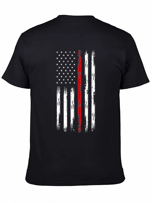 Thin Red Line American Flag Graphic T-Shirt