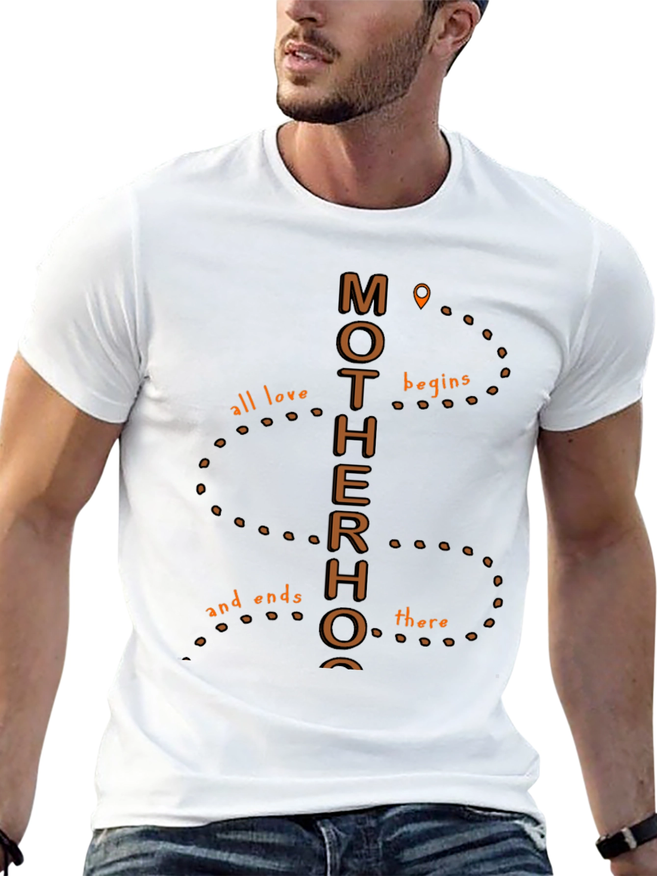 Motherhood Graphic Tee - All Love Begins There T-Shirt
