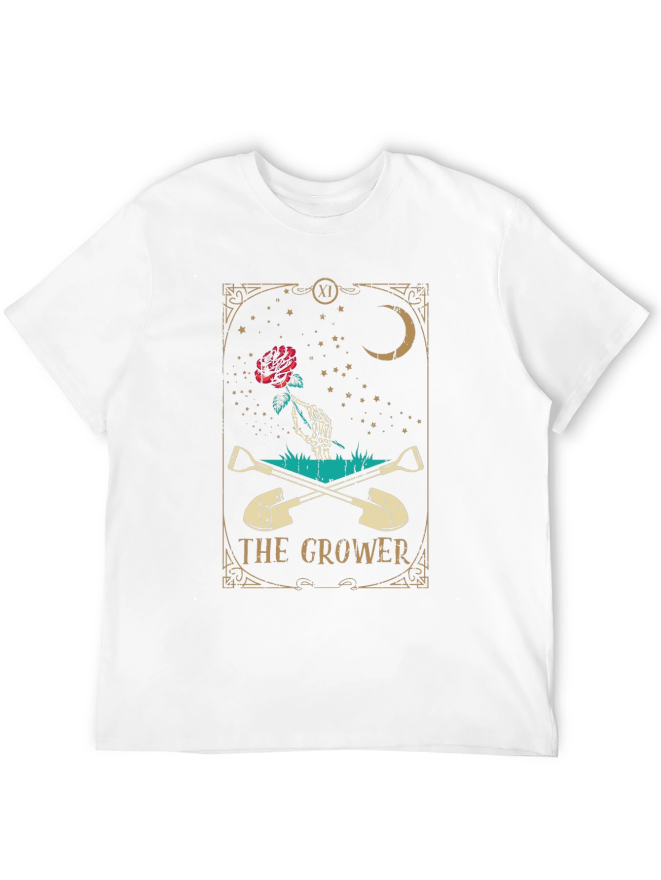 The Grower Tarot Card Black T-Shirt