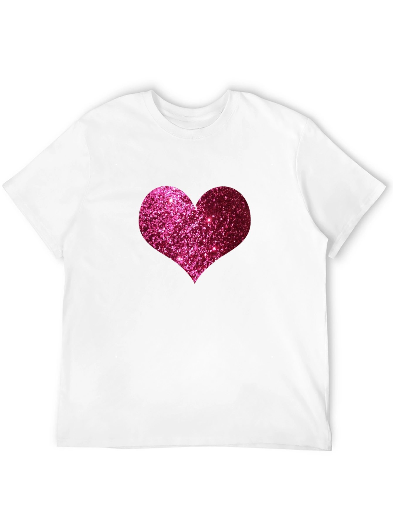 Glitter Heart Graphic Tee - Black