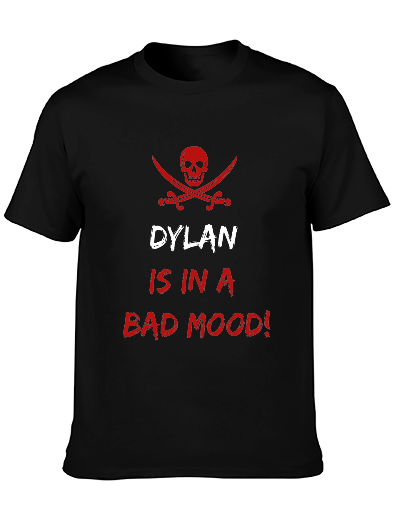 Dylan is in a Bad Mood Mens Black T-Shirt