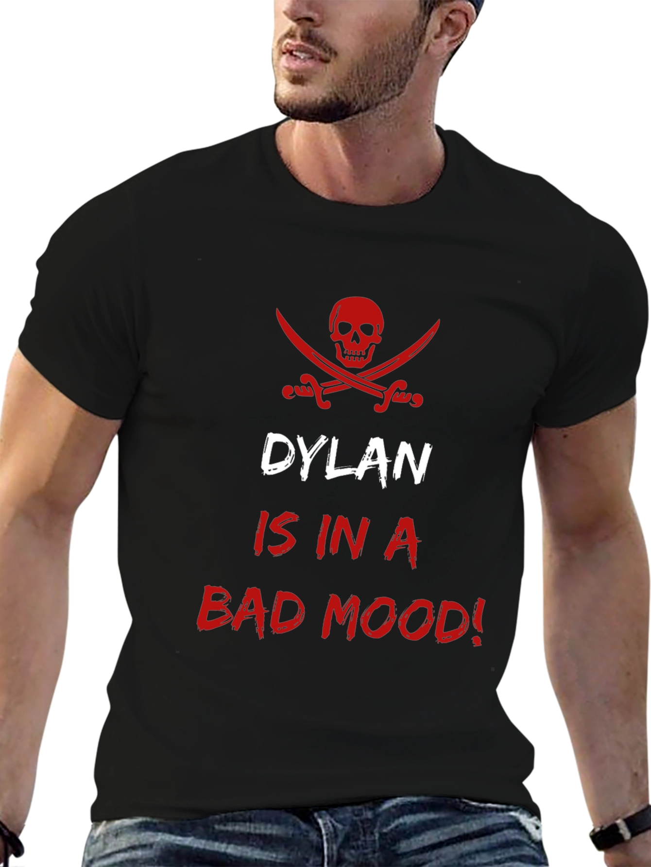 Dylan is in a Bad Mood Mens Black T-Shirt